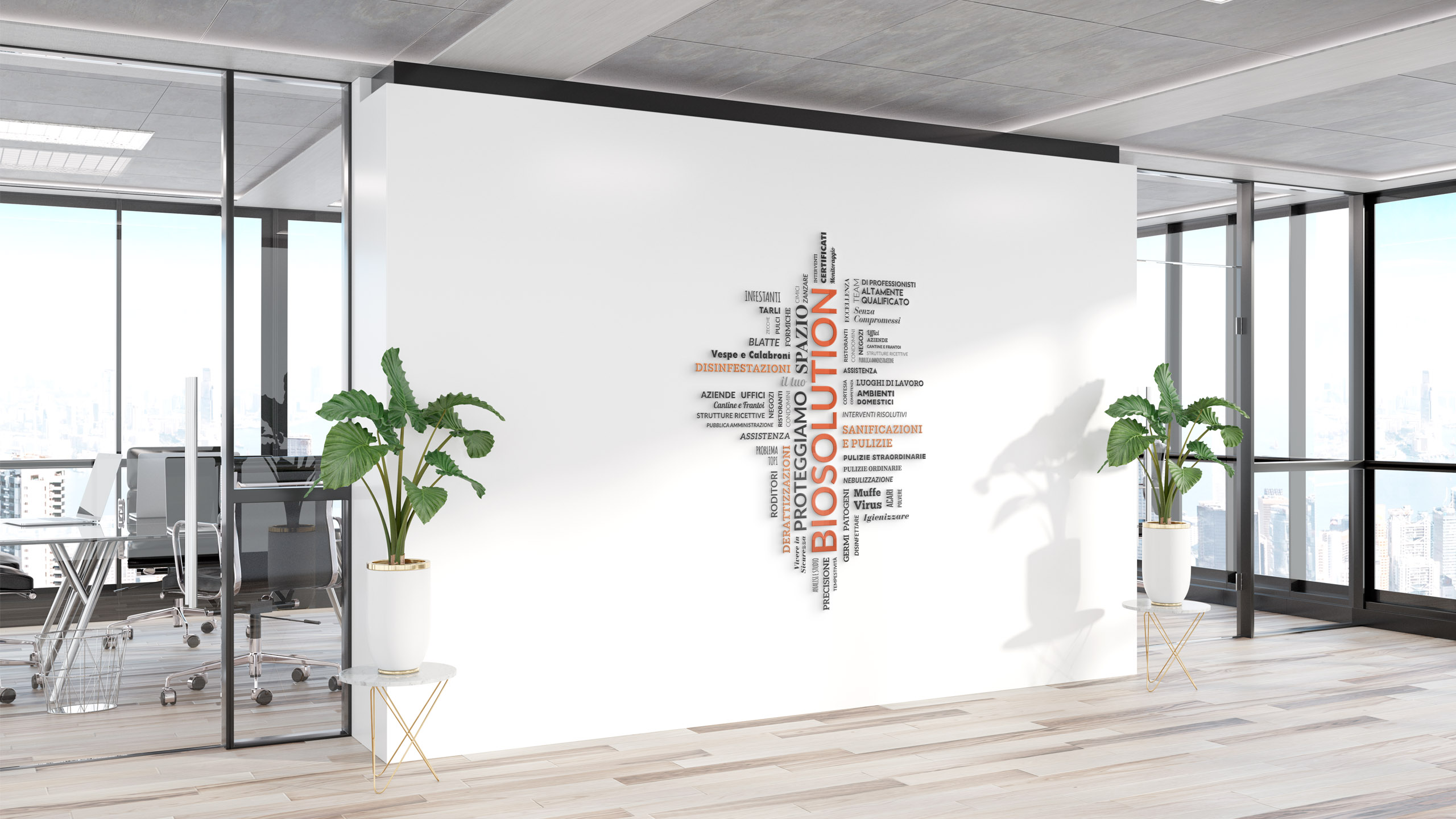 Logo On Office Wall Mockup